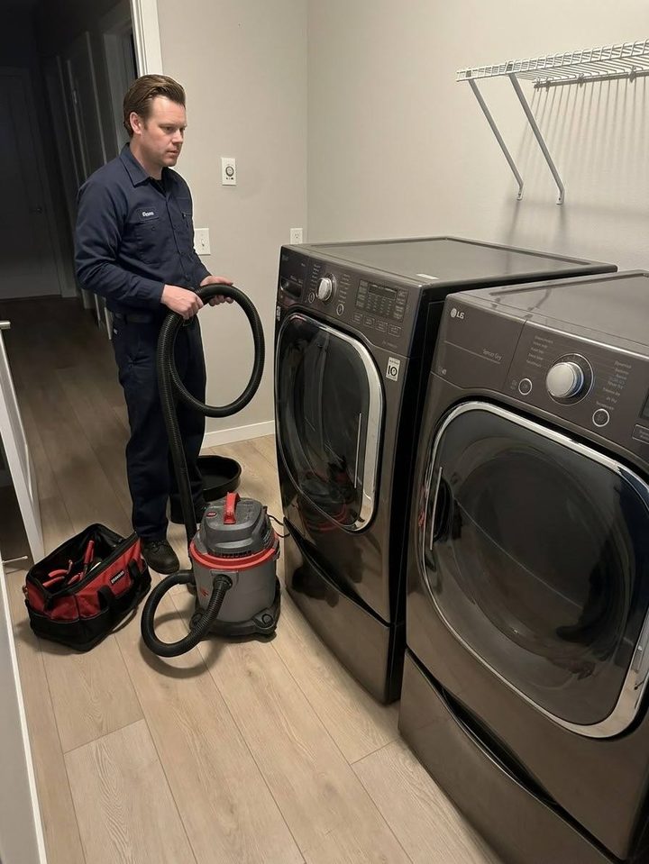 A laundry pair serviced and vacuumed out